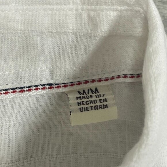 Weatherproof Vintage White Washable Linen Shirt Short Sleeves M a0017 - Picture 5 of 9
